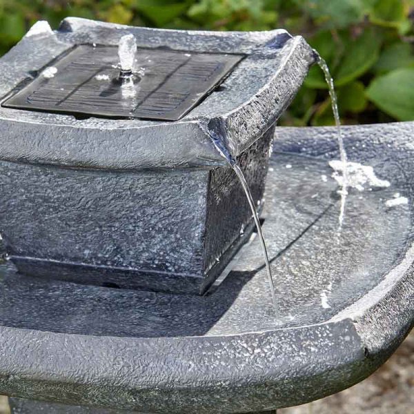 Bain d'oiseaux à 3 niveaux avec pompe solaire 3W, fontaine solaire  détachable à monter soi-même et adaptée au bain d'oiseaux, décoration de  jardin