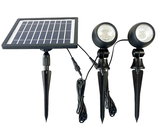 Projecteur solaire pour allée de jardin, plastique, 3,7 x 7,5 x 5,4, noir