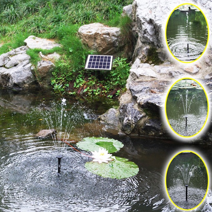 Fontaine solaire, pompe d'étang solaire avec pompe de fontaine solaire  monocristalline de 1,5 W