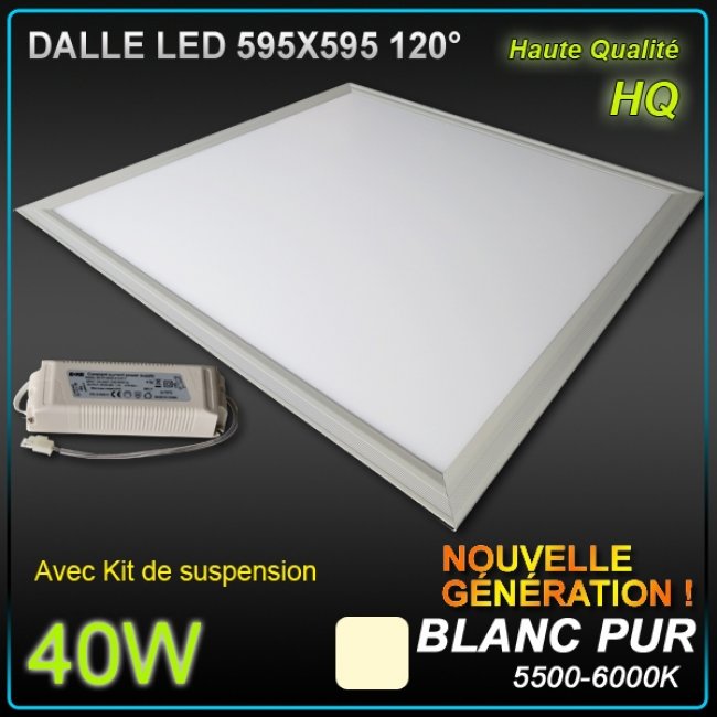 Dalle LED faux plafond 60 X 60 40W 5500-6000°K - éclairage led
