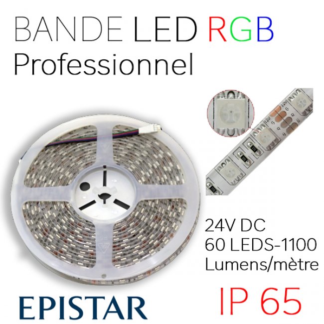 Ruban LED RGB qualité professionnelle EPISTAR 24V - Eclairage Led