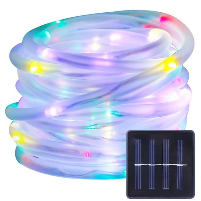 Tube Solaire Ruban Led Multicolore 10m 100 Led- Décoration solaire